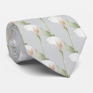 Calla Lily bloemenpatroon op elke kleur achtergron Stropdas
