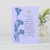 Calla Lily Blue Uitnodiging (Staand voorkant)