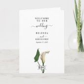 Calla Lily Botanische Bruiloft Orde van Service Programma (Voorkant)
