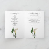 Calla Lily Botanische Bruiloft Orde van Service Programma (Binnen)