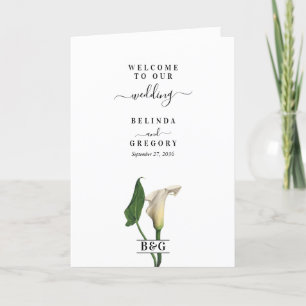 Calla Lily Botanische Bruiloft Orde van Service Programma