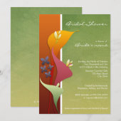Calla Lily Bridal Shower Invitaties Kaart (Voorkant / Achterkant)