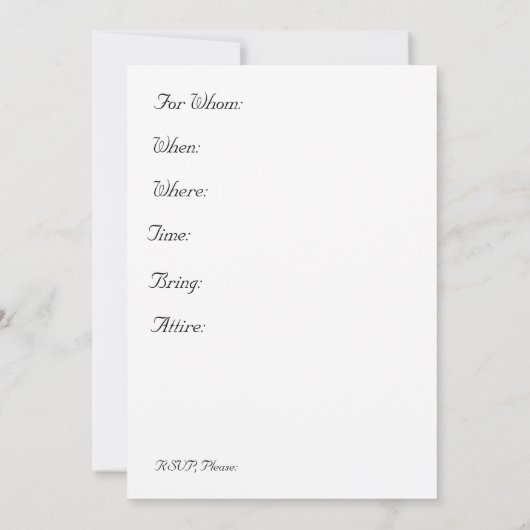 Calla Lily Bridal Shower Kaart (Achterkant)