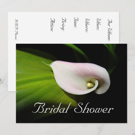 Calla Lily Bridal Shower Kaart (Voorkant / Achterkant)
