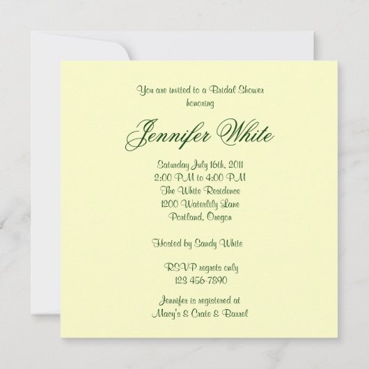 Calla Lily Bridal Shower Kaart (Achterkant)