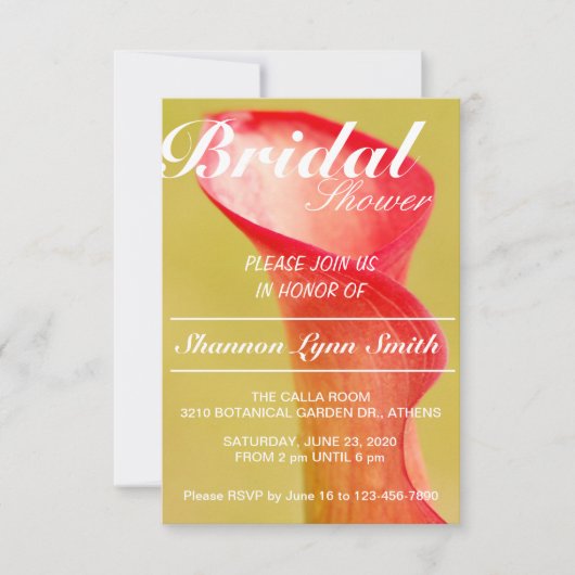 Calla Lily Bridal uitnodiging (Voorkant)
