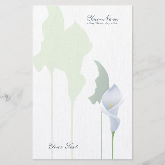 Calla Lily Briefpapier (Voorkant)