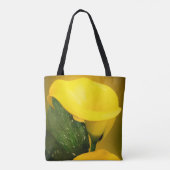 Calla Lily Bright Yellow Leaves Bokeh Tote Bag (Achterkant)