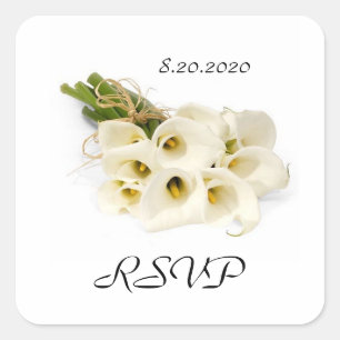Calla Lily bruiloft uitnodiging Envelope Seals Vierkante Sticker