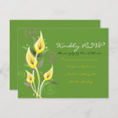 Calla Lily bruiloft uitnodiging uitnodigen bloem a (Voorkant / Achterkant)