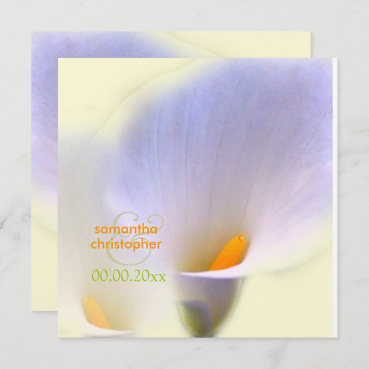 Calla lily/bruiloft Uitnodigingen (Voorkant / Achterkant)