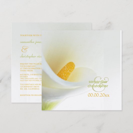 Calla lily/bruiloft Uitnodigingen (Voorkant / Achterkant)
