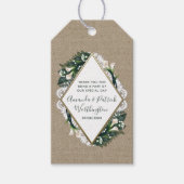Calla Lily Burlap en Lace bruiloft dank u Labels Cadeaulabel (Voorkant)