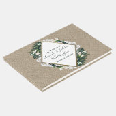 Calla Lily Burlap en Lace bruiloft gastenboek (Hoek)