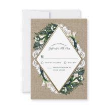 Calla Lily Burlap en Lace bruiloft RSVP Kaarten