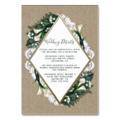 Calla Lily Burlap en Lace Trouwstok Kaarten (Voorkant)