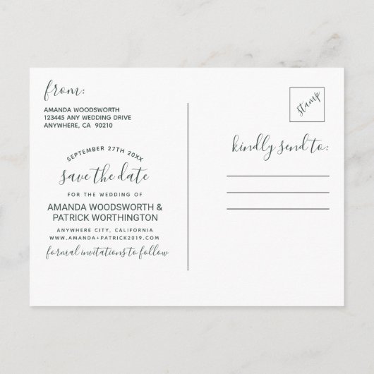 Calla Lily Burlap Lace Bruiloft Save the Date Kaar Aankondigingskaart (Achterkant)