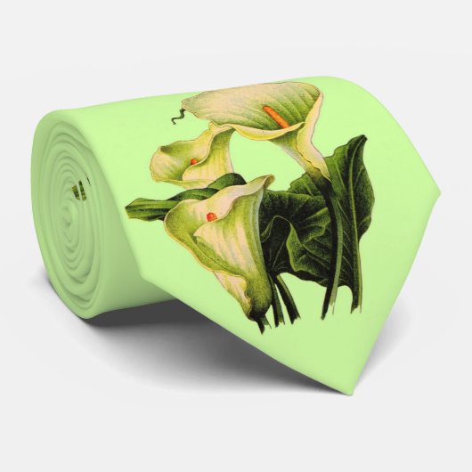 Calla Lily Calla Lelies Print stropdas (Opgerold)