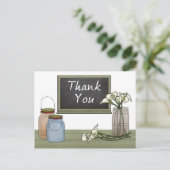 Calla Lily Chalkboard Mason Jar Dank u Briefkaart (Staand voorkant)