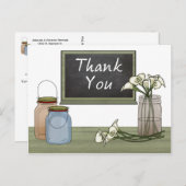 Calla Lily Chalkboard Mason Jar Dank u Briefkaart (Voorkant / Achterkant)