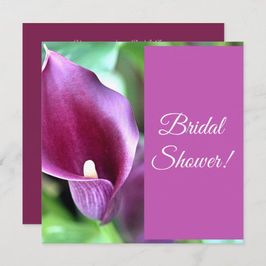 Calla Lily Custom Bridal Shower Uitnodiging (Voorkant / Achterkant)