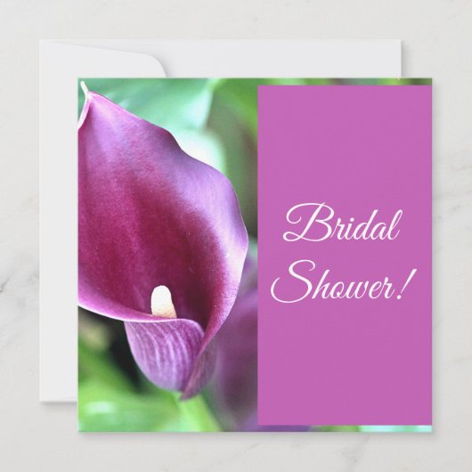 Calla Lily Custom Bridal Shower Uitnodiging (Voorkant)