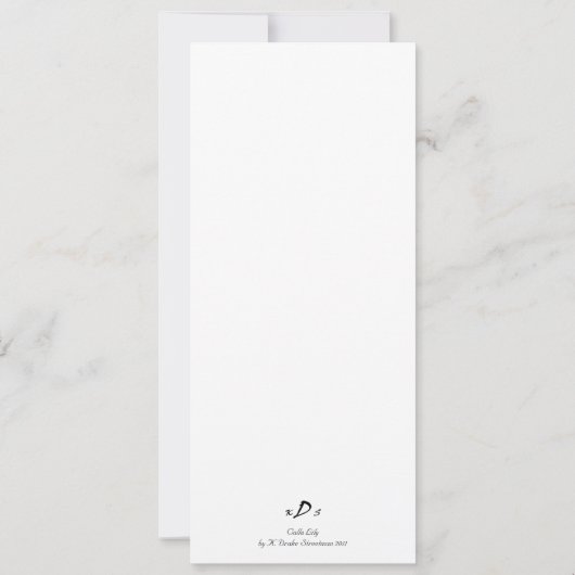 Calla Lily Dank je Kaart (Achterkant)