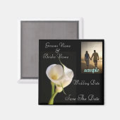 Calla Lily Elegant Save the Date Magnet (Voorkant / Achterkant)