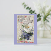 Calla Lily en Cross  Pasen Feestdagenkaart (Staand voorkant)