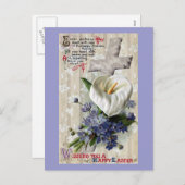 Calla Lily en Cross  Pasen Feestdagenkaart (Voorkant / Achterkant)