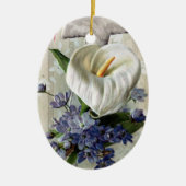 Calla Lily en Cross  Pasen Keramisch Ornament (Voorkant)