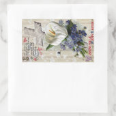Calla Lily en Cross Pasen Rechthoekige Sticker (Tas)