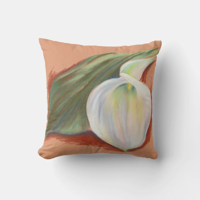 Calla Lily en Leaf Kussen (Voorkant)