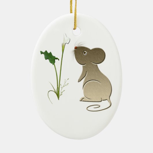 Calla lily en mouse Ornament (Achterkant)