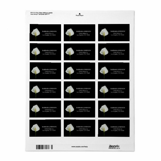 Calla Lily Etiket (Full Sheet)