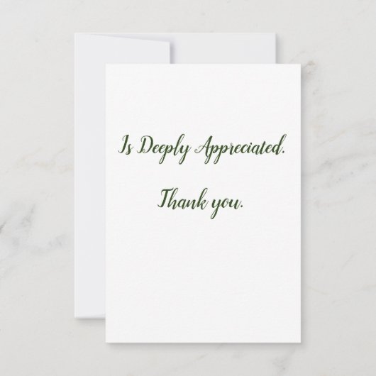 Calla Lily Flat Dank u "Bedachtzaamheid" Kaart (Achterkant)