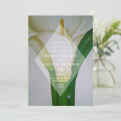 Calla Lily Floral Spring Wedding Invitation Kaart (Staand voorkant)