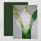 Calla Lily Floral Spring Wedding Invitation Kaart (Voorkant / Achterkant)
