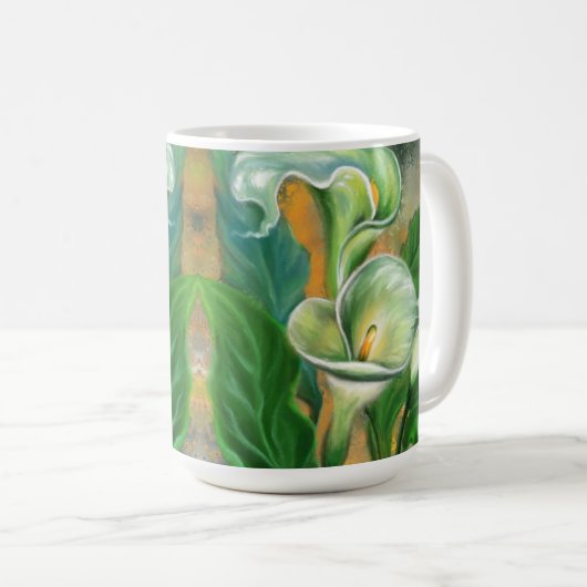 Calla Lily Flower Coffee Mok - Schilderen (Voorkant rechts)