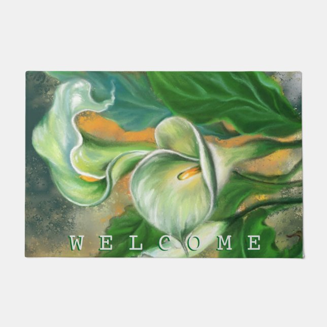 Calla Lily Flower Doormat Welkom Deurmat (Voorkant)