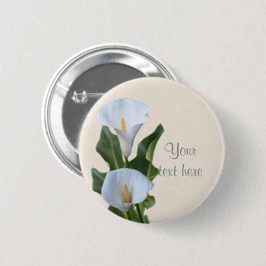 Calla Lily Flower Floral Wedding Bridal BUTTON (Voorkant /achterkant)