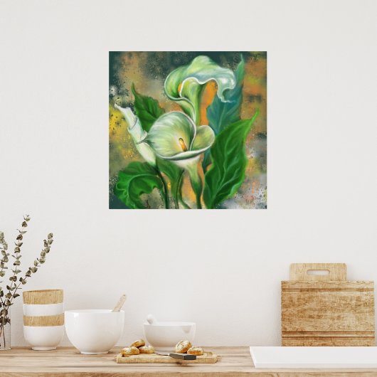Calla Lily Flower Poster Painting (Keuken)