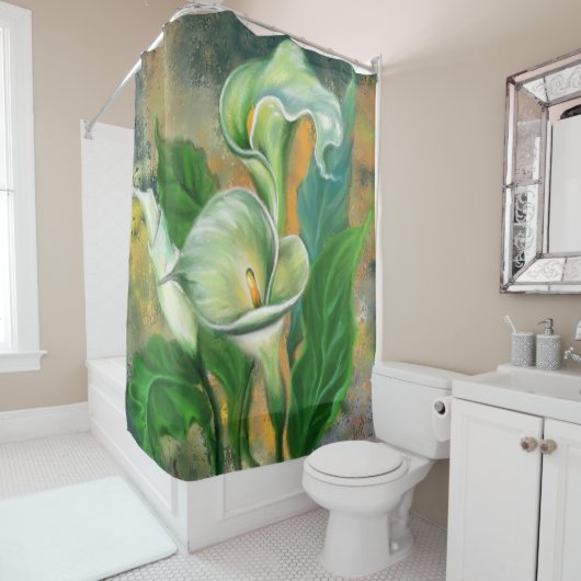 Calla Lily Flower Shower Curtain Painting Douchegordijn (In situ)