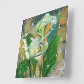 Calla Lily Flower Wall Clock Painting Vierkante Klok (Hoek)