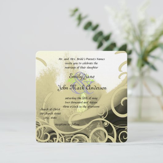 Calla Lily Flower Wedding Invitation Kaart (Staand voorkant)