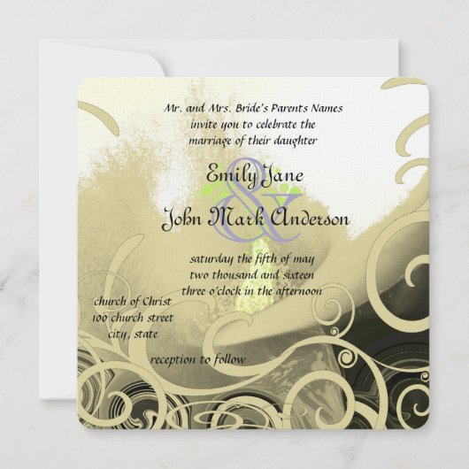 Calla Lily Flower Wedding Invitation Kaart (Voorkant)