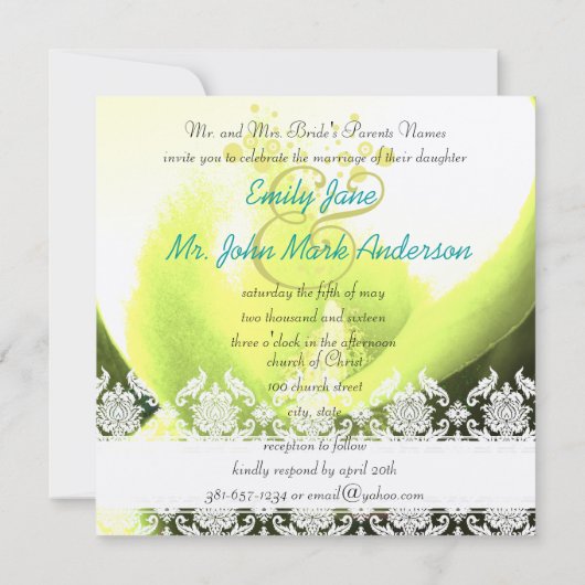 Calla Lily Flower Wedding Invitation Kaart (Achterkant)