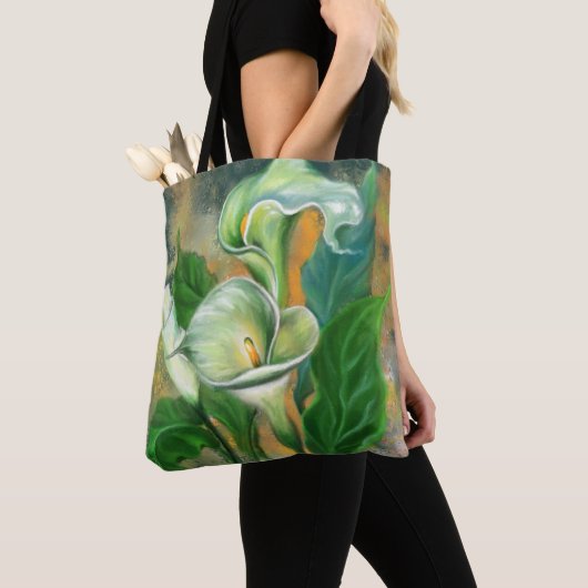 Calla Lily Flowers Canvas tas - Schilderen (Dichtbij)
