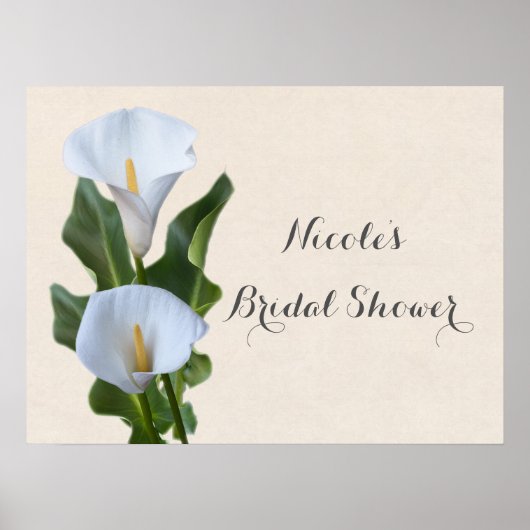 Calla Lily Flowers Floral Elegant Bridal Wedding Poster (Voorkant)