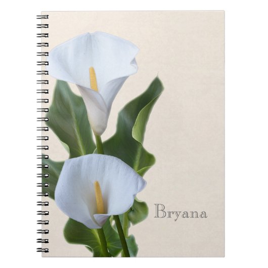 Calla Lily Flowers Floral Elegant Notitieboek Jour (Voorkant)
